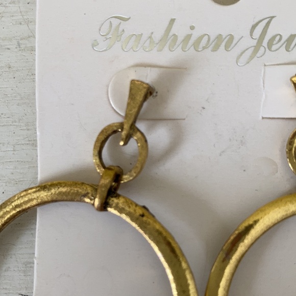 BOGO Crescent Moon Earrings Vintage Silver Gold Dangle Earrings Metal Bull Ring - Picture 5 of 8